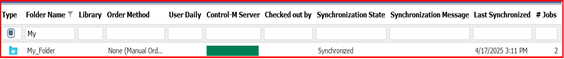 folder is successfully deployed in Control-M 