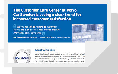 Case study: “The Customer Care Center at Volvo Car Sweden”