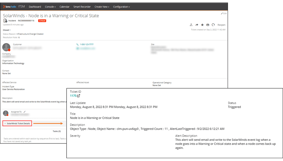  Create incidents from Solarwinds alerts via BMC Helix iPaaS