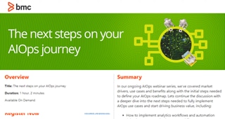The Next Steps on Your AIOps Journey