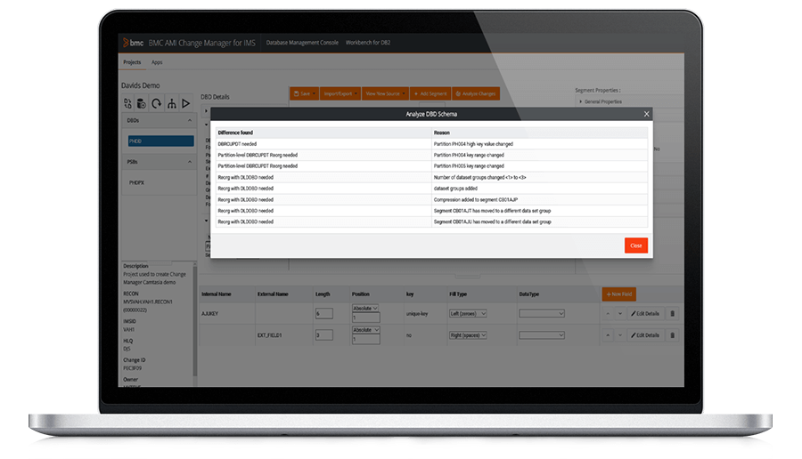 BMC AMI Change Manager for IMS impact analysis