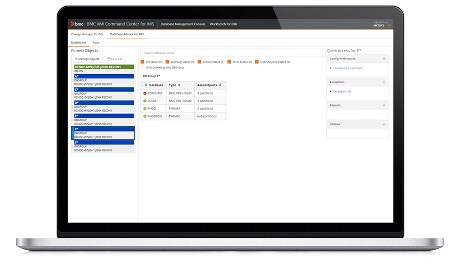 Database health summary