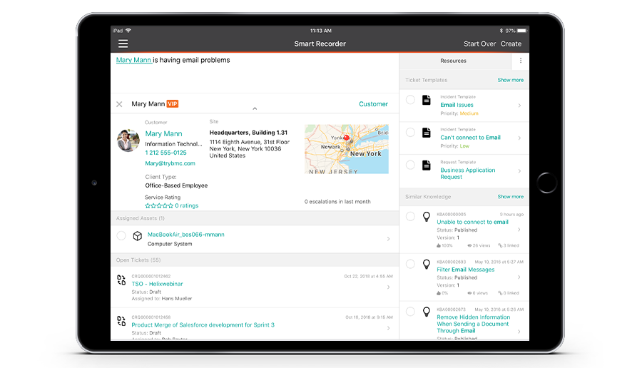 Intelligence to continuously improve service delivery