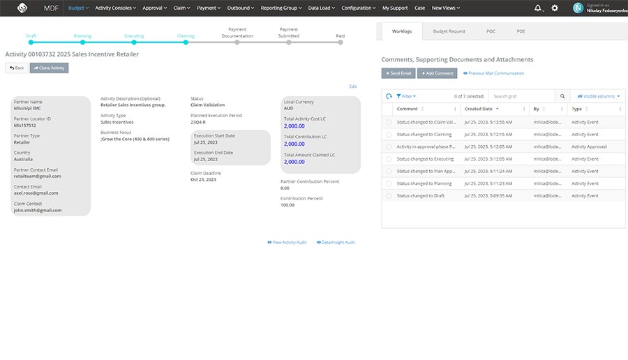The data flow manages all the details in one place, every step done in the appropriate process step and recorded in one place for access to historical data.